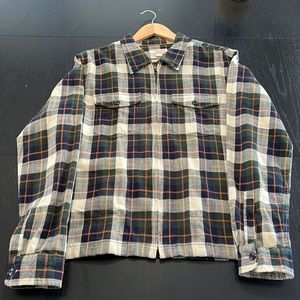 NWOT J.Crew Wallace & Barnes Full-Zip Flannel Shirt Jacket Size Medium